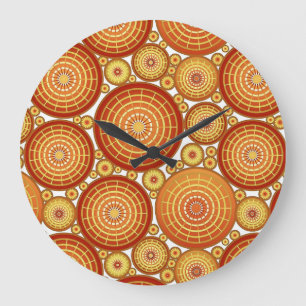 Geschützte Räder - Kupfer und Gold Große Wanduhr