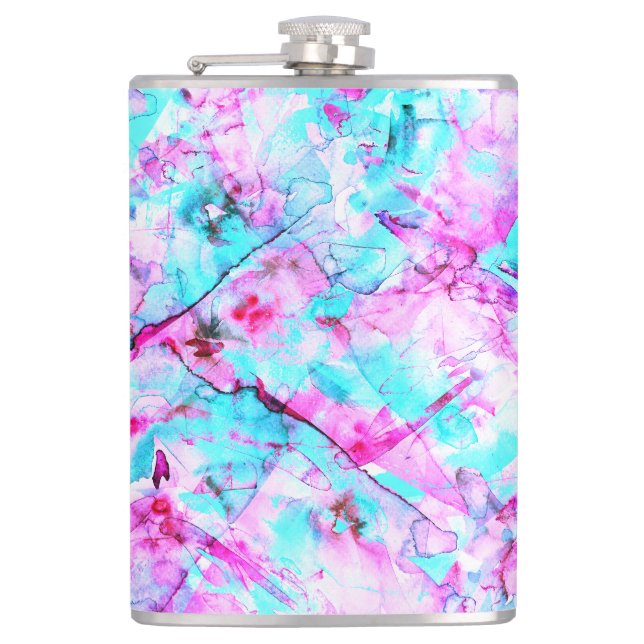 Geschütztes Blossom Ein farbenfroher Lichtdesign Flachmann (Vorderseite)