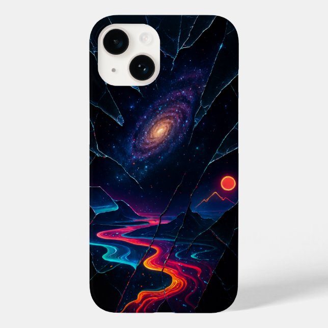 Geschütztes Glas Galaxy Illusion iPhone Case (Rückseite)