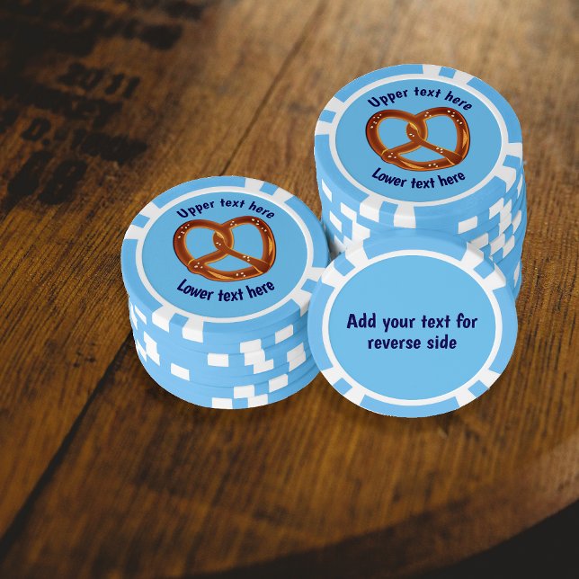 Geschweißte Bretzel Salty Snack - Text auf beiden  Pokerchips (Von Creator hochgeladen)