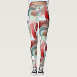 Geschweißte, kreisförmige Stücke in weichem rotem Leggings