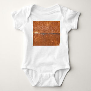Geschweißtes altes Metall, Rosttextur. Baby Strampler