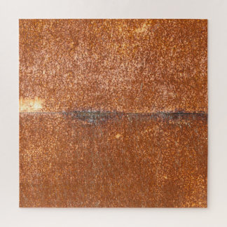 Geschweißtes altes Metall, Rosttextur. Puzzle
