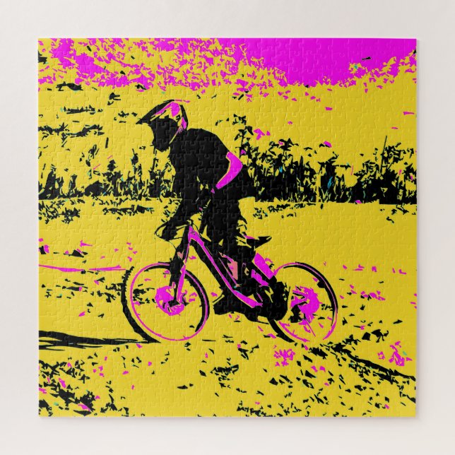 Geschwindigkeit abholen - Mountainbiker Puzzle (Vertikal)