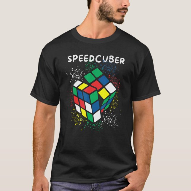 Geschwindigkeit Cubing Puzzle Cube Speedsolution P T-Shirt (Vorderseite)