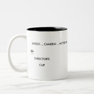 GESCHWINDIGKEIT!. , KAMERA! … ACTON!. ZWEIFARBIGE TASSE