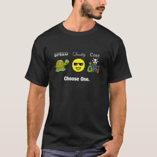 Geschwindigkeit, Qualität, Kosten. Wählen Sie eins T-Shirt