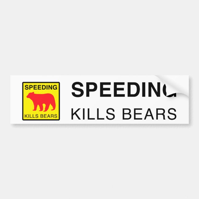 GESCHWINDIGKEIT TÖTET BÄREN BUMPERSTICKER.ai Autoaufkleber (Vorne)