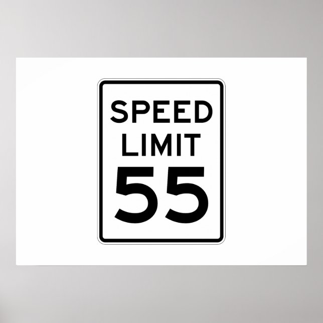 Geschwindigkeitsbegrenzung 55 MPH-Zeichen Poster (Vorne)