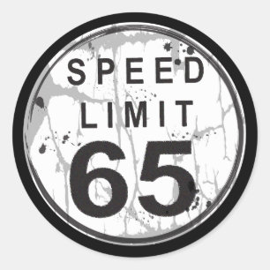 Geschwindigkeitsbegrenzung 65 grungy Aufkleber