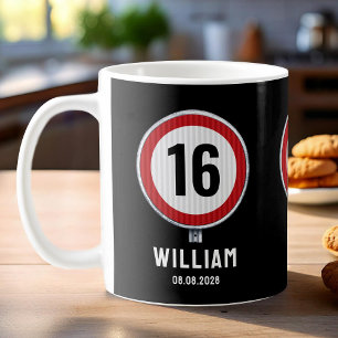 Geschwindigkeitsbegrenzung zum 16. Geburtstag Kaffeetasse