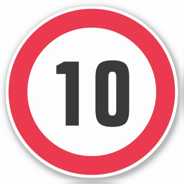 Geschwindigkeitsbegrenzungsaufkleber max. 10 mph aufkleber (Vorderseite)