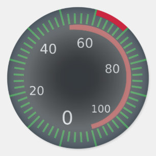 Geschwindigkeitsmesser-klassischer runder aufkleber