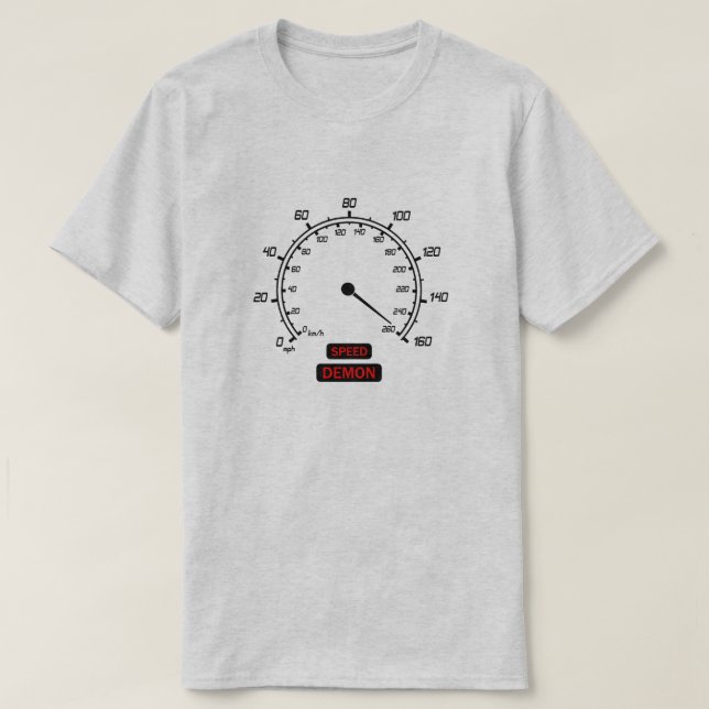 Geschwindigkeitssünder-Geschwindigkeitsmesser T-Shirt (Design vorne)