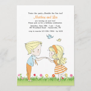 Geschwister im Garten Einladung