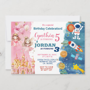 Geschwister Prinzessin und Weltraumgemeinschaft Ge Einladung