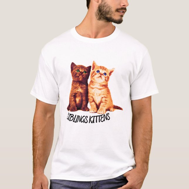 Geschwister, zwei niedliche Katzen T-Shirt (Vorderseite)