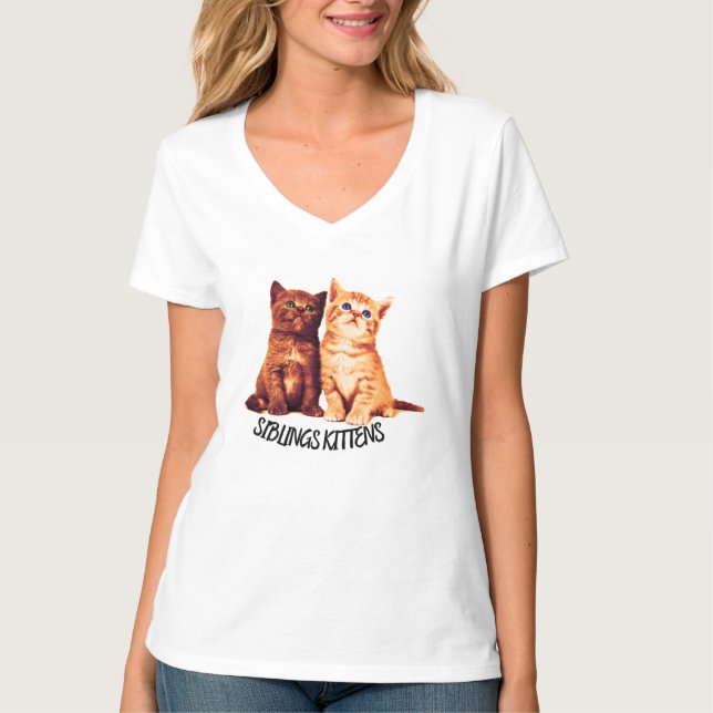 Geschwister, zwei niedliche Katzen T-Shirt (Vorderseite)