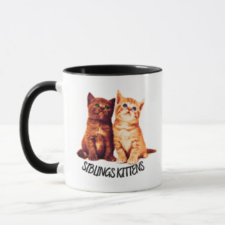 Geschwister, zwei niedliche Katzen Tasse