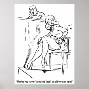 Geschworene ausschließlich Frauen, humorvolles Vin Poster