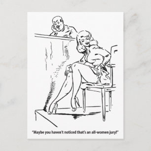 Geschworene ausschließlich Frauen, humorvolles Vin Postkarte