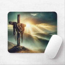 Geschworenes Tuch auf einem geruhten Kreuz Mousepad