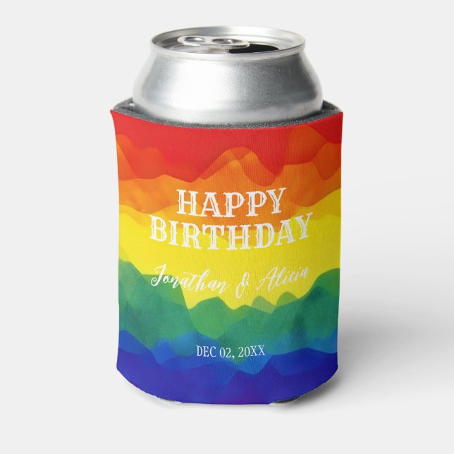 Geschwulstfarbener Regenbogen Dosenkühler (Kanne Rückseite)