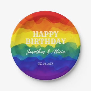 Geschwulstfarbener Regenbogen Pappteller