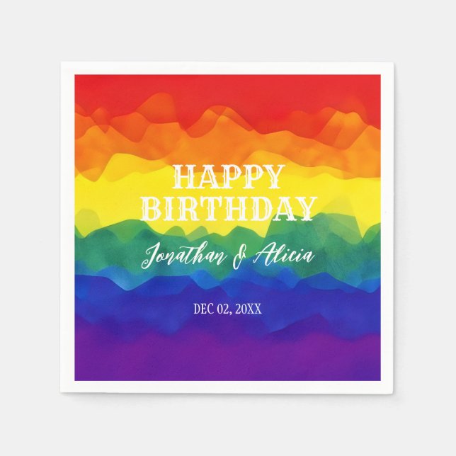 Geschwulstfarbener Regenbogen Serviette (Vorderseite)