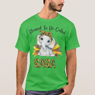 Gesegnet als Gaga Sonnenblume Elefant Mothe T-Shirt