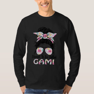 Gesegnet als Gami Messy Bun Floral Mother' T-Shirt