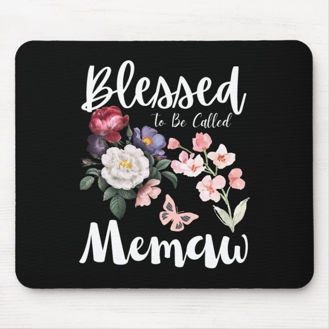 Gesegnet, als Gedächtnisfrau florale Niedlich Moth Mousepad (Vorne)