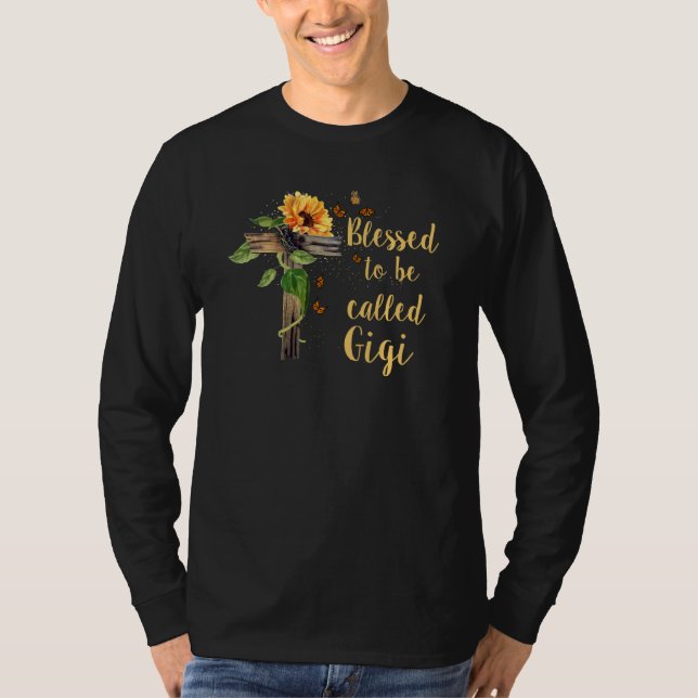 Gesegnet als Gigi Mutter Tag Sonnenblume T-Shirt (Vorderseite)