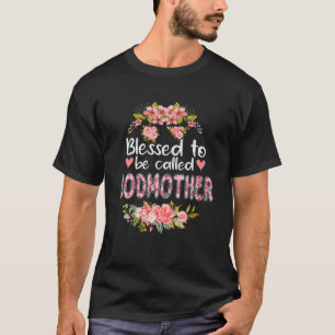 Gesegnet, als Godmutter Floral Godmutter Mo genann T-Shirt