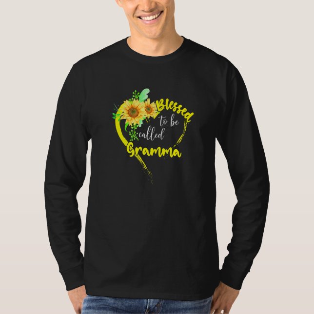 Gesegnet als Gramma Sonnenblume Gramma Mothe T-Shirt (Vorderseite)