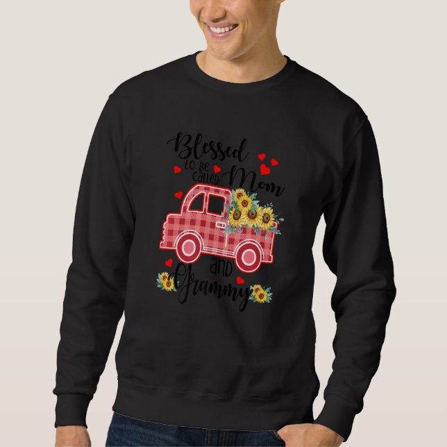 Gesegnet, als Grammy Sonnenblume Truckgrammel beze Sweatshirt (Vorderseite)