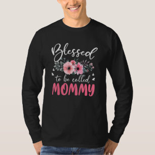 Gesegnet, als Mama florale Gefärbte Krawatte Mommy T-Shirt