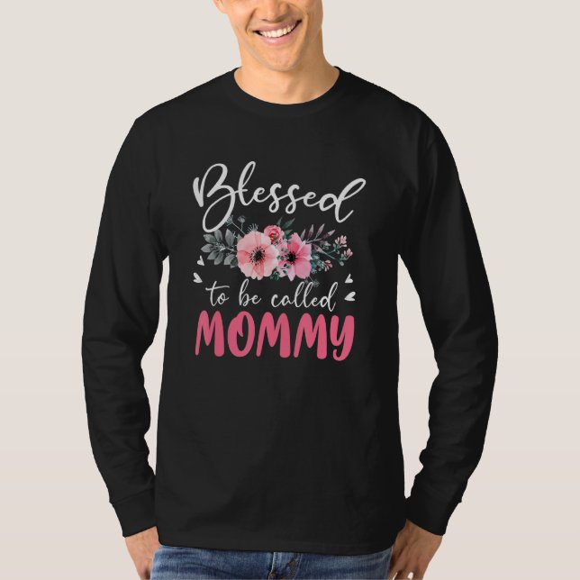 Gesegnet, als Mama florale Gefärbte Krawatte Mommy T-Shirt (Vorderseite)