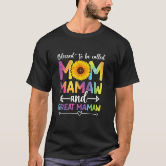 Gesegnet als Mama Mamaw und Großes Mamaw Lon T-Shirt