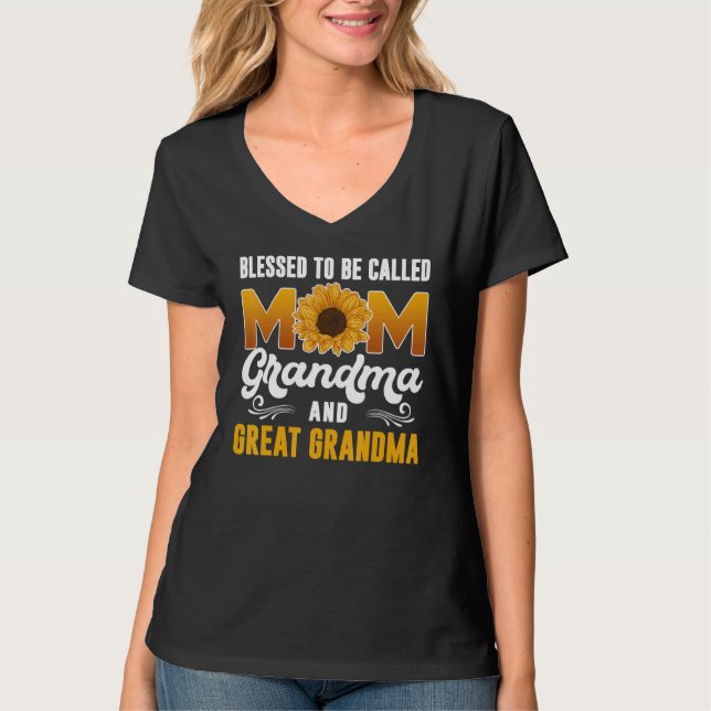 Gesegnet, als Mama Oma Große Oma genannt zu werden T-Shirt (Vorderseite)