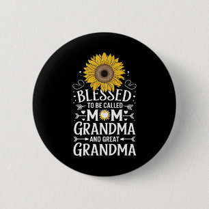 Gesegnet, als Mama Oma große Sonnenblume genannt z Button