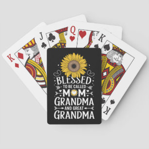 Gesegnet, als Mama Oma große Sonnenblume genannt z Spielkarten