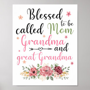 Gesegnet, als Mama Oma und große Oma genannt zu we Poster