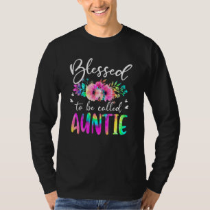 Gesegnet als Mama & Tante Blumenkohl Gefärbte Kraw T-Shirt