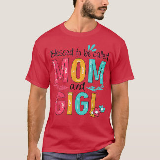 Gesegnet als Mama und Gigi-Blumengranma T-Shirt