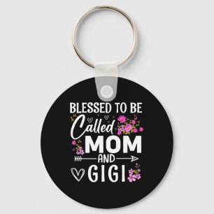 Gesegnet, als Mama und Gigi Muttertagsflo bezeichn Schlüsselanhänger