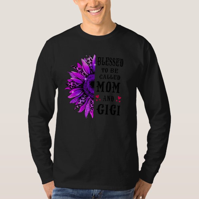 Gesegnet als Mama und Gigi Sonnenblume Niedlich T-Shirt (Vorderseite)