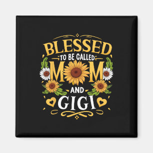 Gesegnet als Mama und Gigi Sonnenblumenmutter Magnet