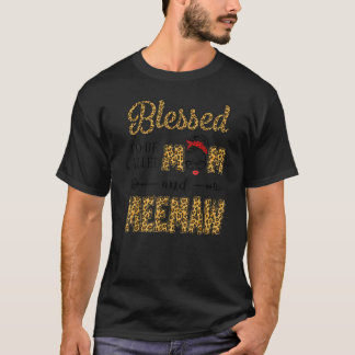 Gesegnet als Mama und Meemaw Leopard Mutter T-Shirt