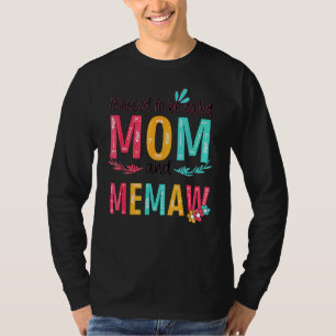 Gesegnet, als Mama und Meme Blume farbenfroh genan T-Shirt